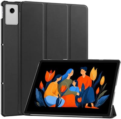Coverup Tablethoes geschikt voor Lenovo Idea Tab Plus Hoesje - Tri-Fold Book Case met Wake/Sleep - Zwart
