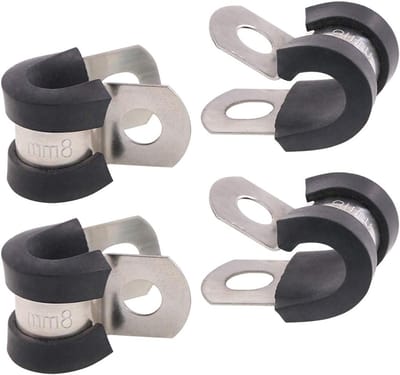 20 Stuks 5/16"(8mm) Kabelklemmen - Rubber Draadklemmen van RVS, Geluidsdempende en Geïsoleerde Klemmen voor Elektriciteit