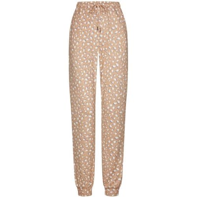 Rebelle Perzikfleece pyjamabroek speelse vlekken Beige vrouw 38