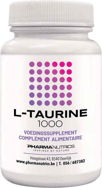 L-TAURINE 60 Tabl Pharmanutrics- Energie - Sport- Antioxydant - Voedingssupplement - 1000 mg L-taurine