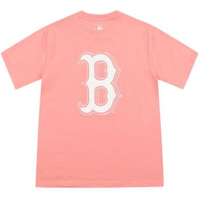 T-shirt Casual Ample Rétro Manches Courtes Col Rond Large MLB Boston Red Sox Unisexe Rose 31TS03131-43P L white