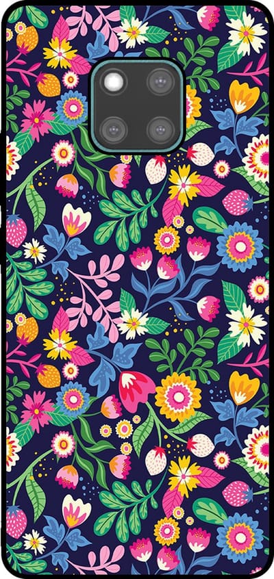 Smartphonica Telefoonhoesje Geschikt voor Huawei Mate 20 Pro met bloemen opdruk - TPU backcover case flower design geschikt voor Huawei Mate 20 Pro