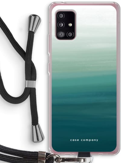 Case Company® - Hoesje met koord geschikt voor Samsung Galaxy A51 5G hoesje met Koord - Ocean - Telefoonhoesje met Zwart Koord - Bescherming aan alle Kanten en Over de Schermrand