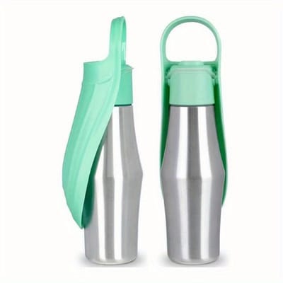 750 ml Grote Hond Waterfles Roestvrij Staal Buiten Draagbaar Hond Waterbak Reis Waterbak Huisdierbenodigdheden Voor Alle Hondenhondenrassen Decor 750ml lichtgroene kleur