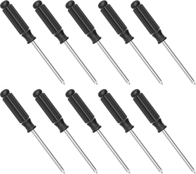 Daity Set van 10 mini-kruiskopschroevendraaiers - 3 mm kruiskop - zwarte antisliphandgreep - geschikt voor kleine apparaten - totale lengte 90 mm - magnetisch