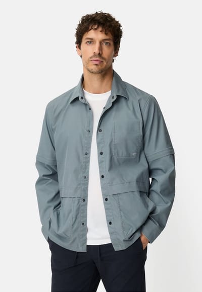 camel active Overshirt met afritsbare mouwen - Maat menswear-L - Blauw