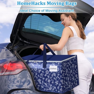 Extra Grote Verhuiszakken 125L - Zware Luggage Bags met Soepele Rits en Stevige Handvatten, Grote Capaciteit voor Ruimte Besparende Opslag, Pack van 10