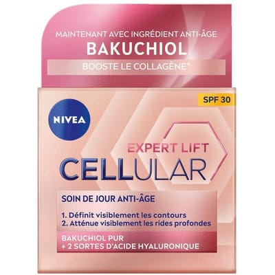 NIVEA CELLular Expert Lift Anti-Age Dagcrème - Alle huidtypen - SPF 30 - Anti-Aging Gezichtscreme met Bakuchiol en Hyaluronzuur - 50 ml