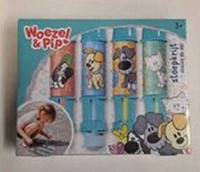 Woezel en Pip stoepkrijt - houders - krijt - peuters en kleuters - cadeau kids