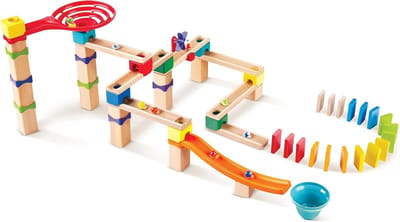 Knikkerbaan Spelletjes - Racebaan Bouwset - Creatief Spelen - Bevordert Logisch Denken - 81 Delen - Bruin