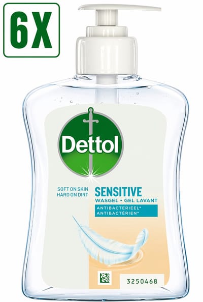 6 x Dettol Handzeep Gevoelige Huid - 250 ml