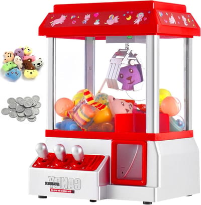 Kleurige Claw Machine voor Kinderen met Snoep en 10 Poppen, Mini Grabber voor Spelplezier en Vermaak