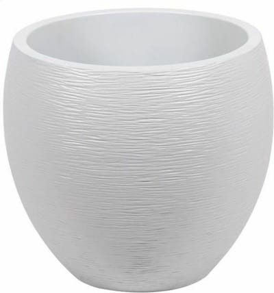 EDA Bloempot / plantenpot Graphit - rond - kunststof - creme wit - D50 x H45 cm - dubbelwandig - buiten