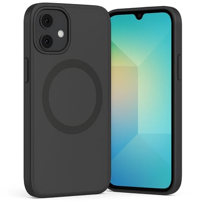 SnapSkin Hoesje geschikt voor Samsung Galaxy A06 - Geschikt voor MagSafe Case - Semi-Transparant Zwart