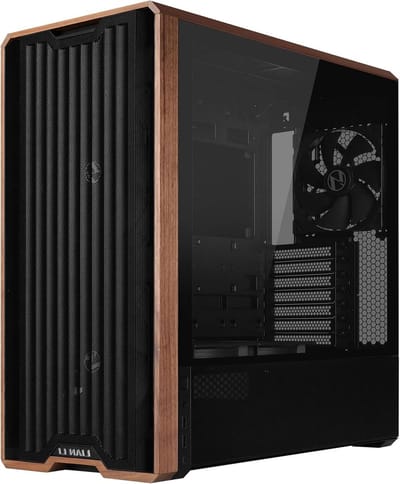 PC Behuizing - Middentoren Kast - Gaming Setup - Walnoothout Accenten - Mid Tower - Zwart