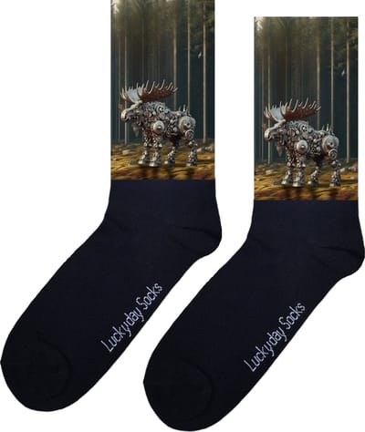 Edelhert - Verjaardag cadeau - Grappige sokken - Print sokken - Leuke sokken voor heren en dames - Moederdag - Vaderdag - Cadeau voor hem en haar - Kerstcadeau - Vrolijke sokken - Mechanisch - Valentijns cadeau - Socks waar je Happy van wordt - 37-44