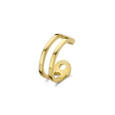 Goldplated Safety Pin Ring in Stainless Steel