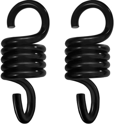 Hangmat Stoel Veer - Veranda Hanger - Veilig Ophangen - Zware Constructie - 108 mm - Zwart
