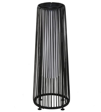 Solar Tuinlantaarn - Buitenlamp - Solar Tuinverlichting - Solar Lantaarn - Tuinlamp op Zonne Energie - 8-uurs Werking - Solarlamp voor Buiten - Tuin & Balkon- Rotanlook - 21,5 x 21,5 x 61 cm - Zwart