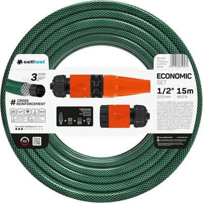 Tuinslang Set - Waterslang Sproeien - Gazon Water Geven - Compleet Met Koppelingen - 15 Meter Lengte