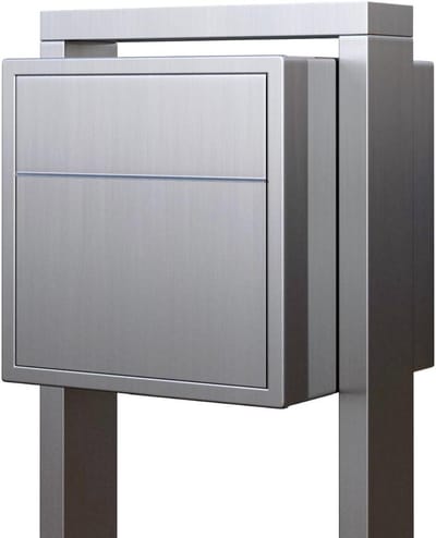 Staande brievenbus - Vrijstaande postbak - Post ontvangen - Roestvrij staal - 130 cm hoog - Zilverkleurig
