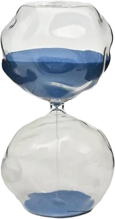 Zandloper Glas - Tijdmeting Decoratie - Klassieke Tijdmeting - Stabiele Zandvoet - 30 Minuten - Blauw Zand