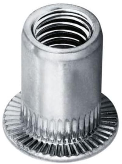 Klinkmoeren Platte Kop - Blindklinkmoeren Moeren - Bevestigen van Materialen - Gekartelde Ronde Schacht - M12 Klembereik 1-4mm - Zink