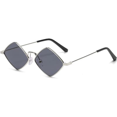 Lunettes de soleil tendance individualistes à monture fine en alliage, pour voyage, plage, protection UV, mode vintage, forme losange, lunettes UV400
