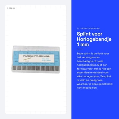 Dailygoods- Splitpennen 1 mm - Horloge Onderdelen - Draagbare Splitpennen - Vervangen van Beschadigde Horlogeband - Ideale Oplossing voor Horlogeherstel - Stalen Verbinding - Horlogeonderdelen