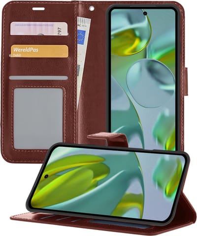 Hoesje - Met Pasjeshouder - Geschikt voor Google Pixel 9 - Luxe Bookcase Portemonee - Flip Case - Kunstleer Book Case - Flipcase - Book Cover - Walletcase - Portemonneehoes - Telefoonhoesjes - Bruin