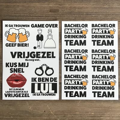 GetGlitterBaby® - Plak Tattoos / Tijdelijke Tattoo - Vrijgezellenfeest Mannen Versiering - Bachelor Party Man - 2 Stuks