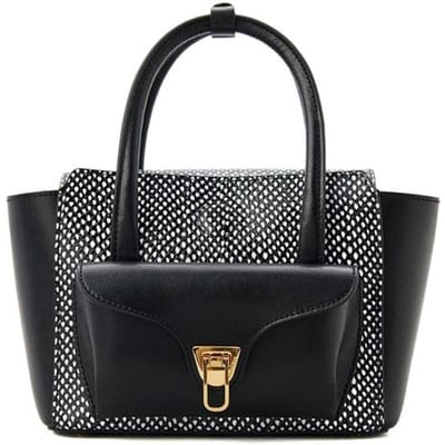 Handbag Elaphe Printed Leather/Calf Smooth Leather