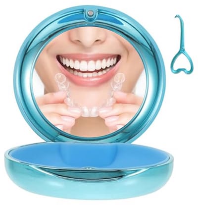 Schatten Retainer Houder met Spiegel voor Invisalign en Nachtbewaker