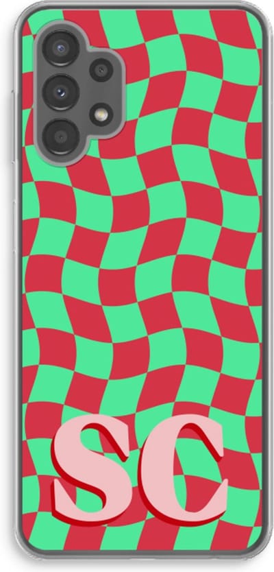 Gepersonaliseerd - Case Company® - Hoesje geschikt voor Samsung Galaxy A13 4G hoesje - Grid Monogram - Soft Cover Telefoonhoesje - Bescherming aan alle Kanten en Schermrand