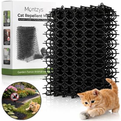 Montzys® Kattenverjager Afweermatten - 20-Delige Antiklimstrips - Kattenschrik Katten Verjager voor de Tuin - Afweermiddel Kat voor Buiten - Anti Klim Strip Klimstrips - Cat Repellent