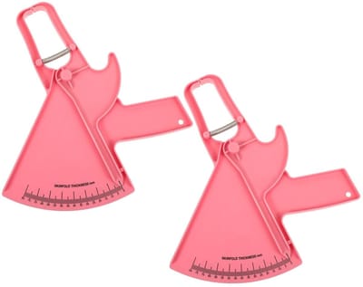 Huidplooimeter Lichaamsvet - Vetmeetapparaat Fitness - Lichaamsvet Meten - Nauwkeurige Vetdikte Analyse - 2 Stuks - Roze