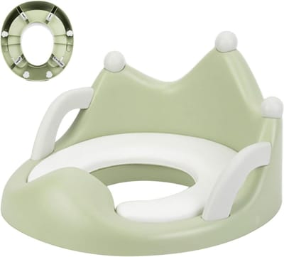 Toiletbril Peuter - Potjestraining Stoel - Zindelijkheidstraining - Antislip met Handgrepen - 434 x 365 cm - Groen