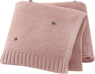 Babydeken Gebreid | Gebreide Deken Baby Roze | Wiegdeken | Deken Wieg | Ivy and Soof