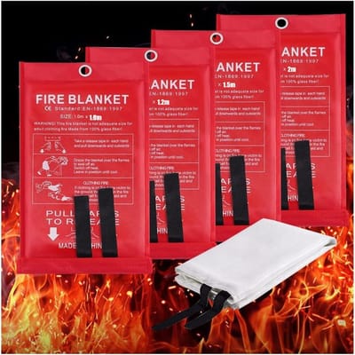 4 Maten Vierkante Branddekens Glasvezel Vlamvertragend Brandblussing Noodoverlevingskit voor Mensen Huis Auto Keuken Veiligheid black