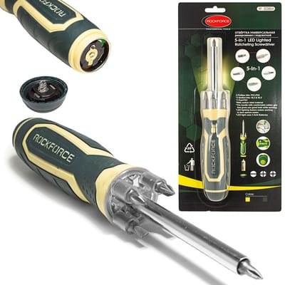 Rockforce Serie - Universele Schroevendraaier - 5w1 - Magneet - Verlichting
