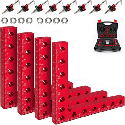 Hoekklem houtbewerking - Aluminium - 140 mm - 4 stuks met Accessoires - Voor Timmerwerk en DIY