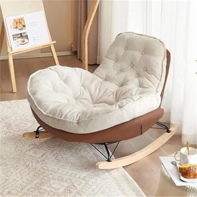Schommelstoel Woonkamer - Ontspannen Stoel - Comfortabel Zitten - Pinguïn Design - One Size - Coffee