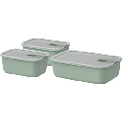 Mepal Vershouddoos set EasyClip - 2x 700 + 1500 ml - Vershoudbakjes met schuifsluiting - Geschikt voor magnetron. stoomoven. koelkast en vriezer - Nordic sage