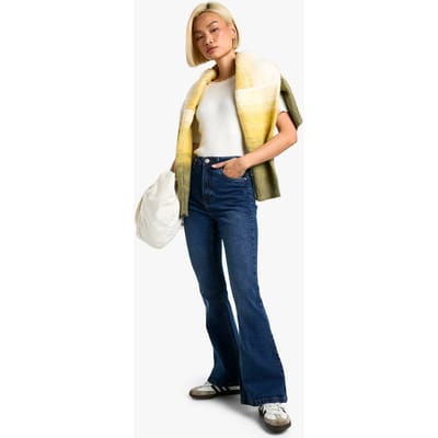 boohoo Dames Butt Shaper Hoge Taille Skinny Jeans met Uitlopende Pijpen | Indigo | Maat: 12