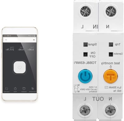 Energieverbruiksmeter - Stroommeter Wifi - Energie Verbruik - Met Lekstroombeveiliging - 63A Eenfase - Wit