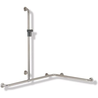 HEWI Series 805 Classic shower handrail with sliding shower rail 110 x 118.5/76.2 cm 805.35.300 92