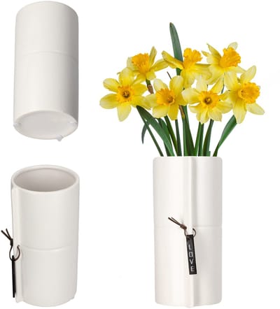 KADAX Keramische bloempot 2 kleuren bloempot bloempot keramische pot bloempot paars/viooltjes (wit, diameter 11 cm)