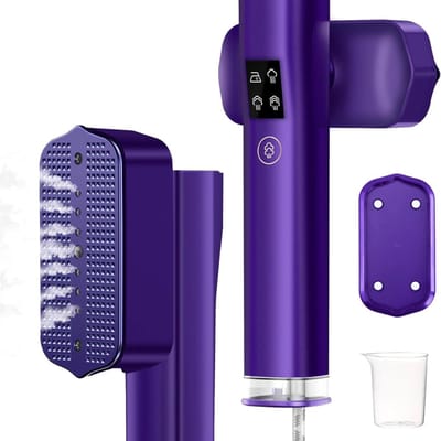 CLVP® Handstomer - Kledingstomer Draagbaar - Handstoomreiniger Kleding en Meubilair - Lila