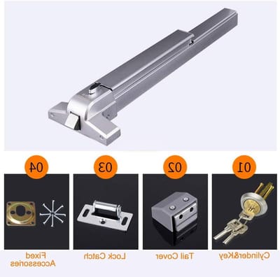 Nooduitgang Deur Bar - Paniek Bar Hendel - Snelle Ontsnapping - Roestvrij Staal - 71-104cm Deur - Zilver