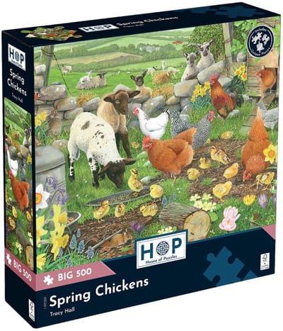 House of Puzzles legpuzzel 500 XL stukjes lente kippen dieren.